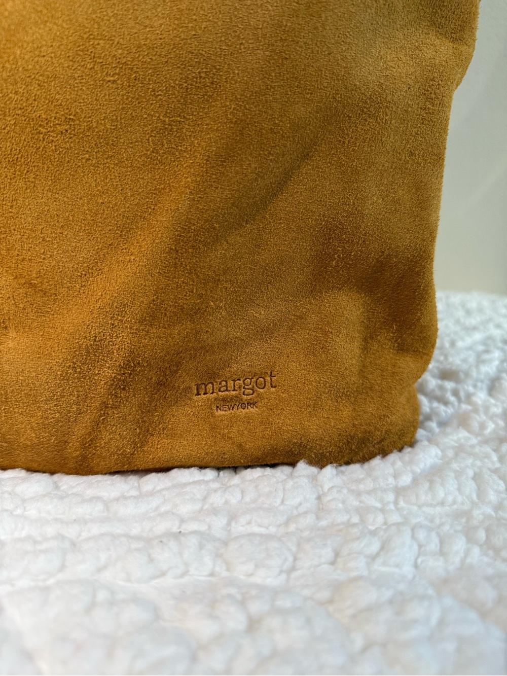 Suede Hobo Shoulder Bag in Camel - Picture 2 of 5